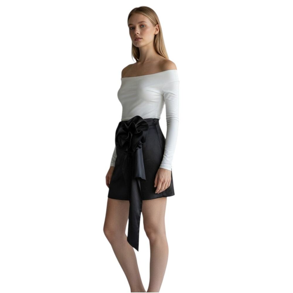 The Drop Black Mini Skirt XXL Corsage Waist Bodycon Chic Party Clubwear